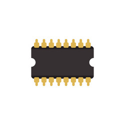 isolated cpu flat icon microprocessor vector image