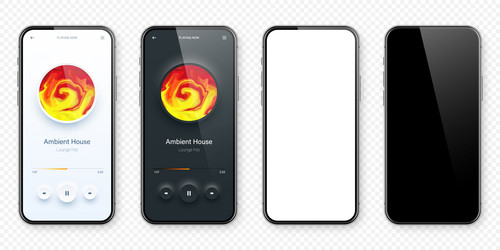 online audio player user interface smartphone app vector