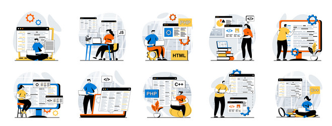 Software Development Team Concepts vector image