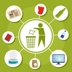 type of recycle object concept background flat vector image