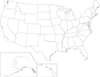 Blank similar usa map isolated on white Royalty Free Vector