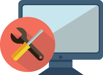 concept in flat retro style computer settings vector image