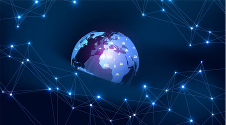 global network connection concept big data vector image