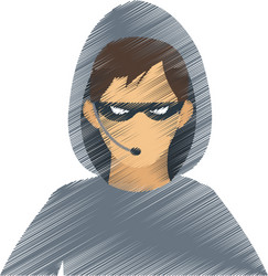 man hacker icon image vector image