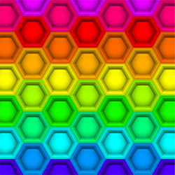 Multicilored hexagon geometric pattern vector