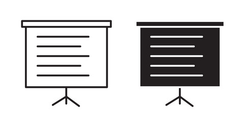 presentation icon set in thin line for web vector image