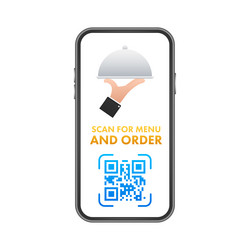 scan for menu and order qr code icon vector