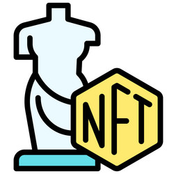 Sculpture or artwork icon nft related vector