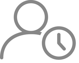 User profile with clock line icon public vector