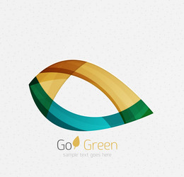 Green concept geometric design eco leaf vector