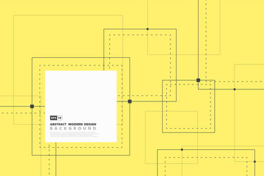 abstract square line tech design in yellow color vector image