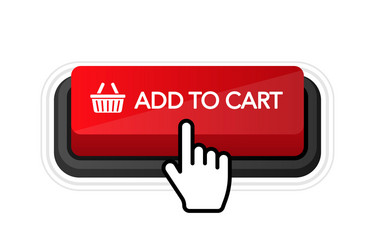 add to card red button on white background hand vector image