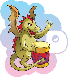 Dragon Drum Alphabet Letter D Vector Image