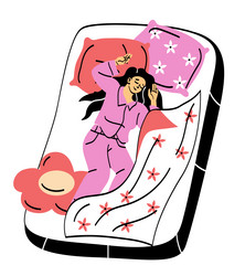 Person lying under blanket concept vector