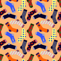 seamless pattern with socks isolated on background vector image