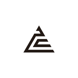 Geometric C Shape with Triangle vector image