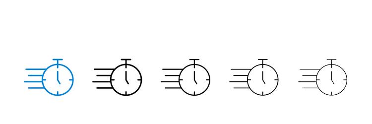 time fast icons in five different stroke sizes vector image