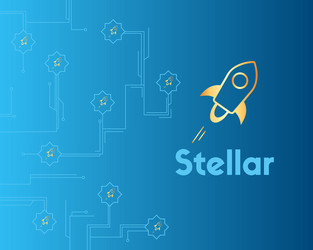 Blockchain stellar cryptocurrency technology style vector