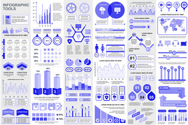 bundle infographic elements data visualization vector image