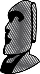 doodle moai sculpture from easter island culture vector