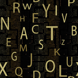 Gold letters seamless pattern matrix style modern Vector Image
