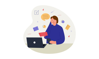 information overload and multitasking problems vector image