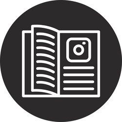insta learn inverted circle black vector image
