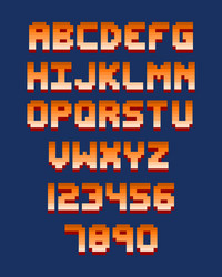 pixel retro font computer game design vector image