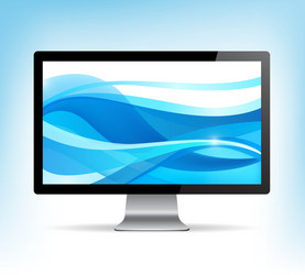 realistic computer monitor pc display vector image