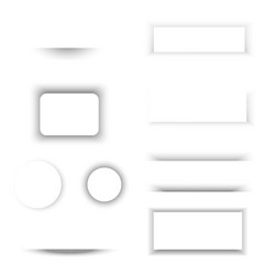 set of geometric shadow forms round rectangle vector image