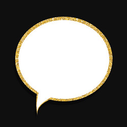 Speech bubble gold glossy background vector