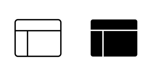table layout icon symbol collection on white vector image