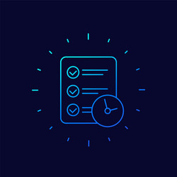 Time management line icon vector