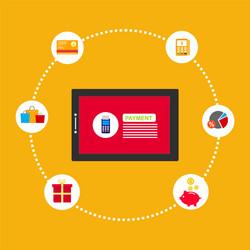 concept online and mobile payments for web page vector image