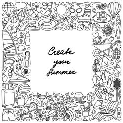 create your summer frame Vector Image