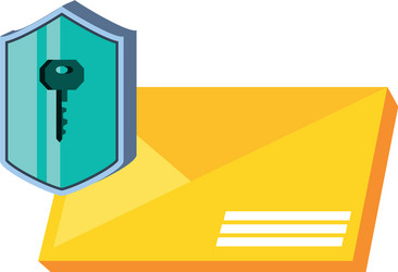 envelope mail with shield secure vector image