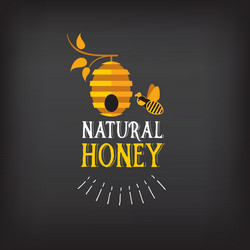 Honey badge and label abstract bee design vector