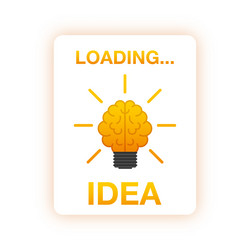 Idea loading concept with brain processed vector