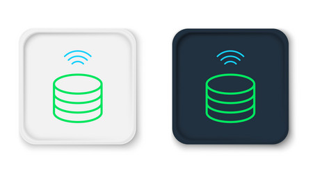 Line smart server data web hosting icon isolated vector