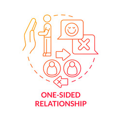 Non-reciprocal relationships concept icon vector