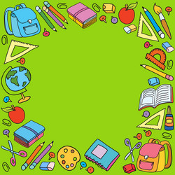 Seamless pattern with set of different school vector