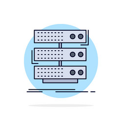 server storage rack database data flat color icon vector image