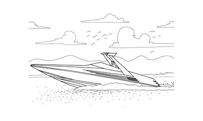 Speed Boat Line Drawing Vector Images (over 490)