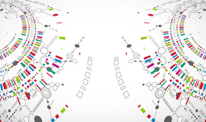 abstract technological background with various vector image