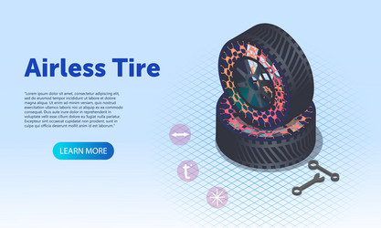 airless tires 3d isometric vector