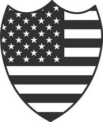 American flag and stars national shield emblem vector