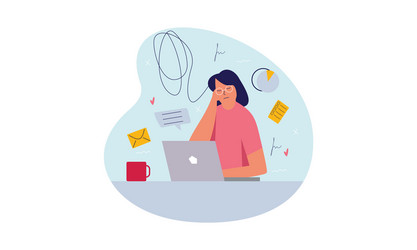 information overload and multitasking problems vector image