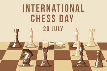 International chess day with checkmate position vector