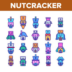 Nutcracker collection elements icons set vector