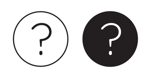 question icon set in thin line for web vector image